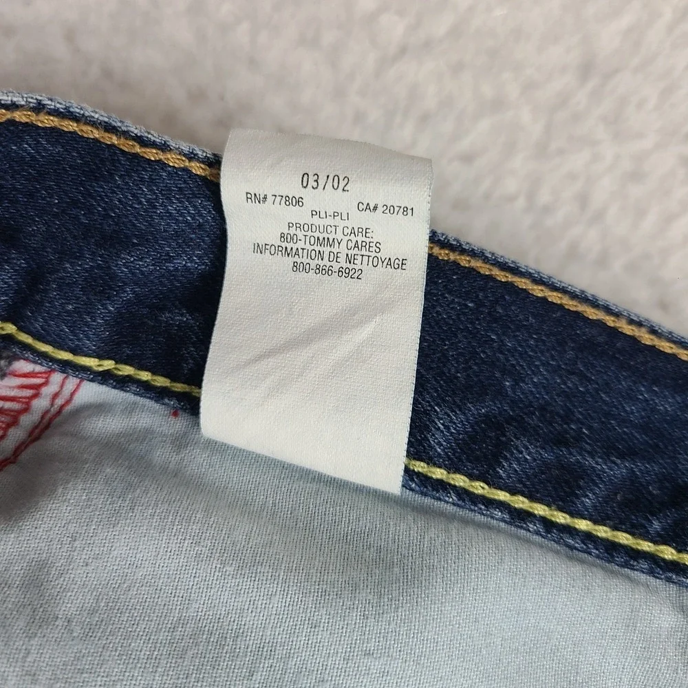 VTG Tommy Hilfiger Jeans Mens 34x32 Blue Straight Leg Utility‎ Denim MEXICO 02'